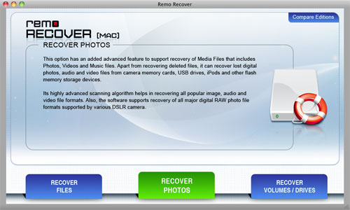 Nikon Photo Recovery on Mac - Welcome Window